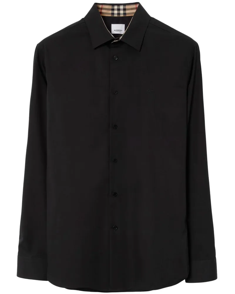 Burberry Hemd mit Logo-Stickerei - Schwarz Schwarz