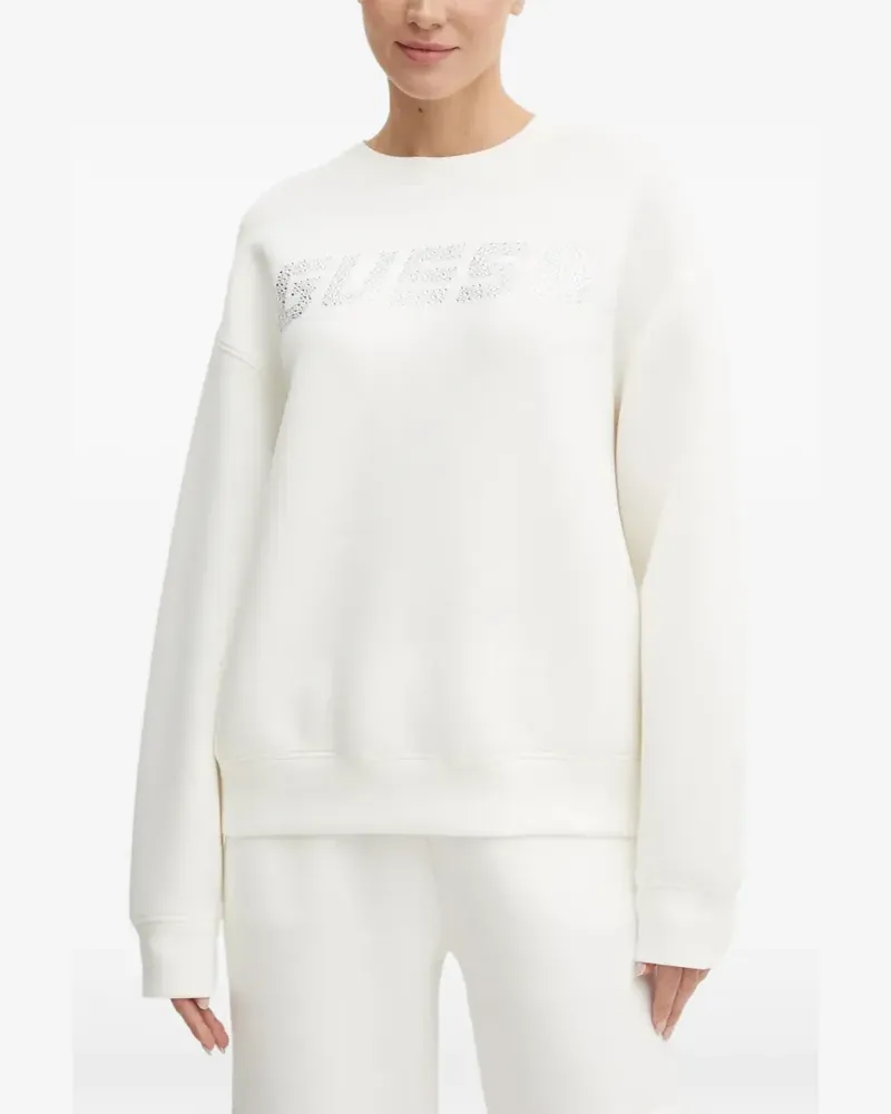 Guess Cecilia crystal-logo sweatshirt - Weiß Weiß