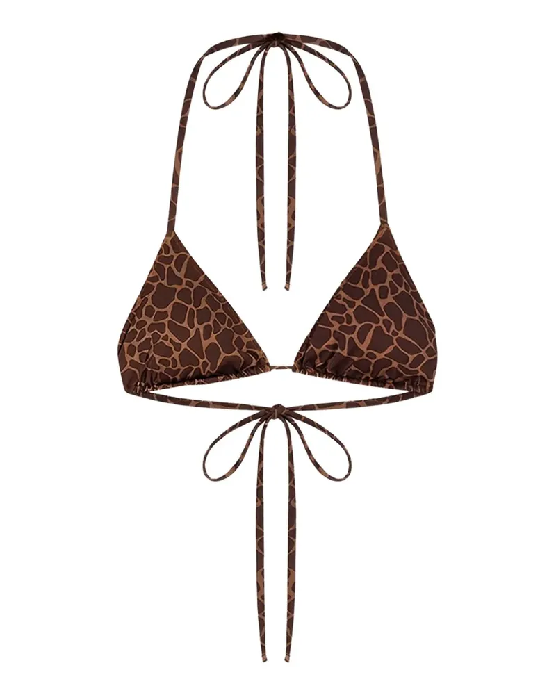 MC2 Saint Barth Leah Triangel-Bikinioberteil mit Animal-Print - Braun Braun