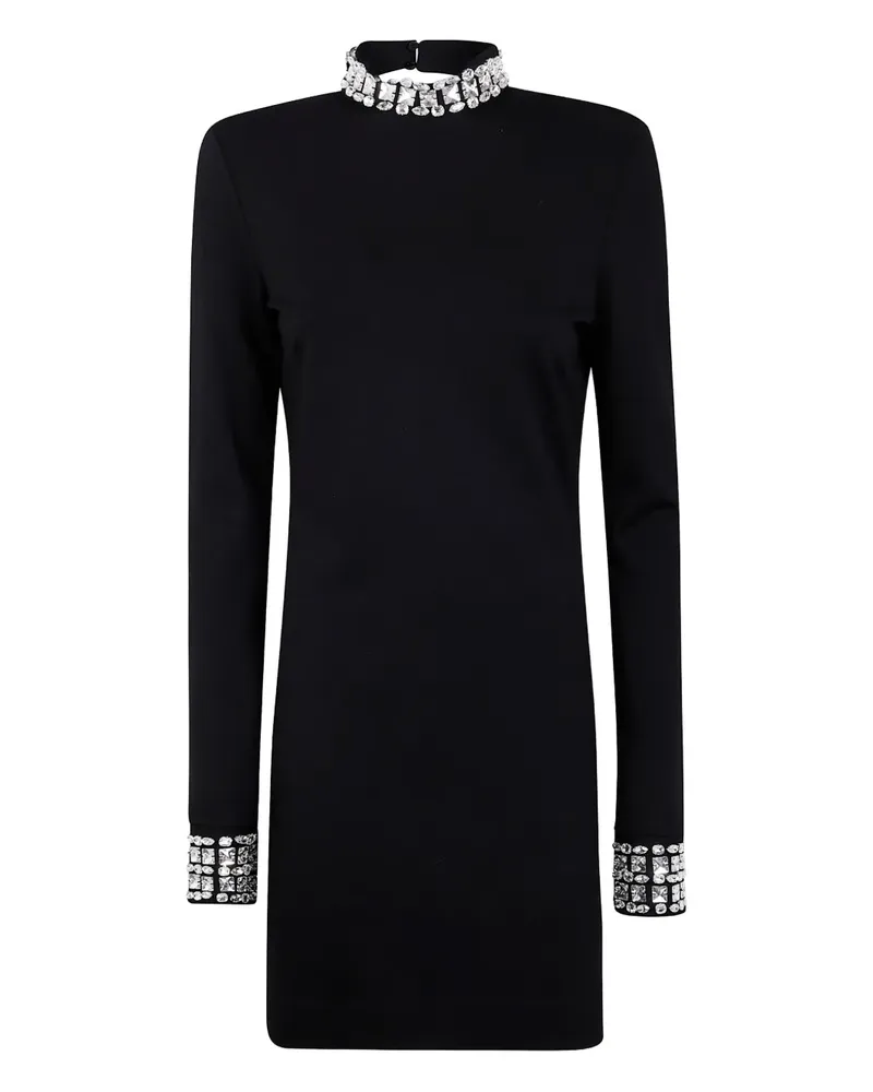 Blumarine Strassverziertes Kleid mit Stehkragen - Schwarz Schwarz