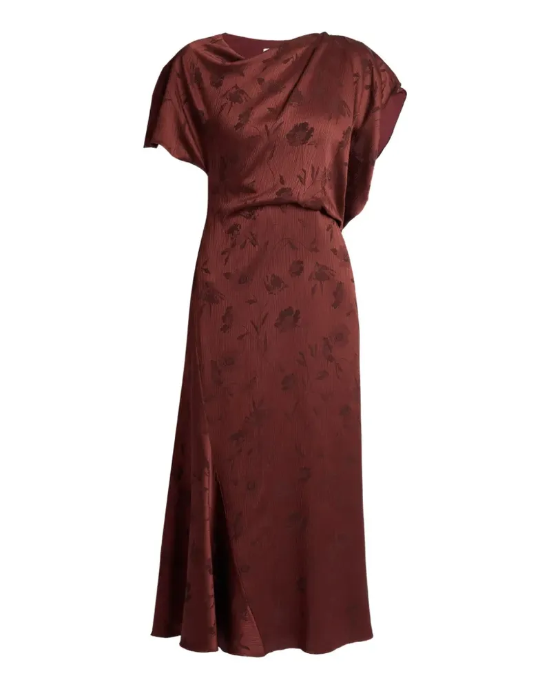 Erdem floral-jacquard creponne midi dress - Rot Rot