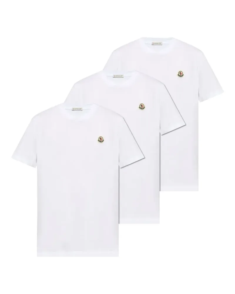 Moncler T-Shirt-Set mit Logo-Patch - Weiß Weiß