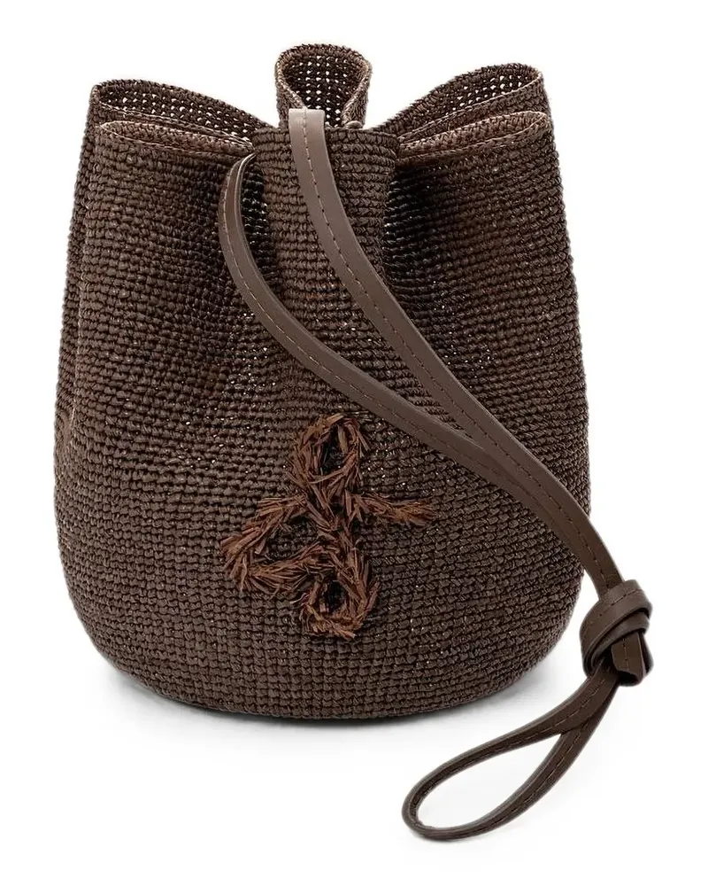 RUSLAN BAGINSKIY HatBag convertible straw hat - Braun Braun