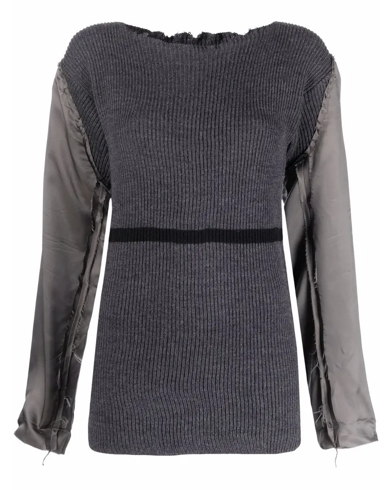 Maison Margiela Strickoberteil mit Kontrastärmeln - Grau Grau