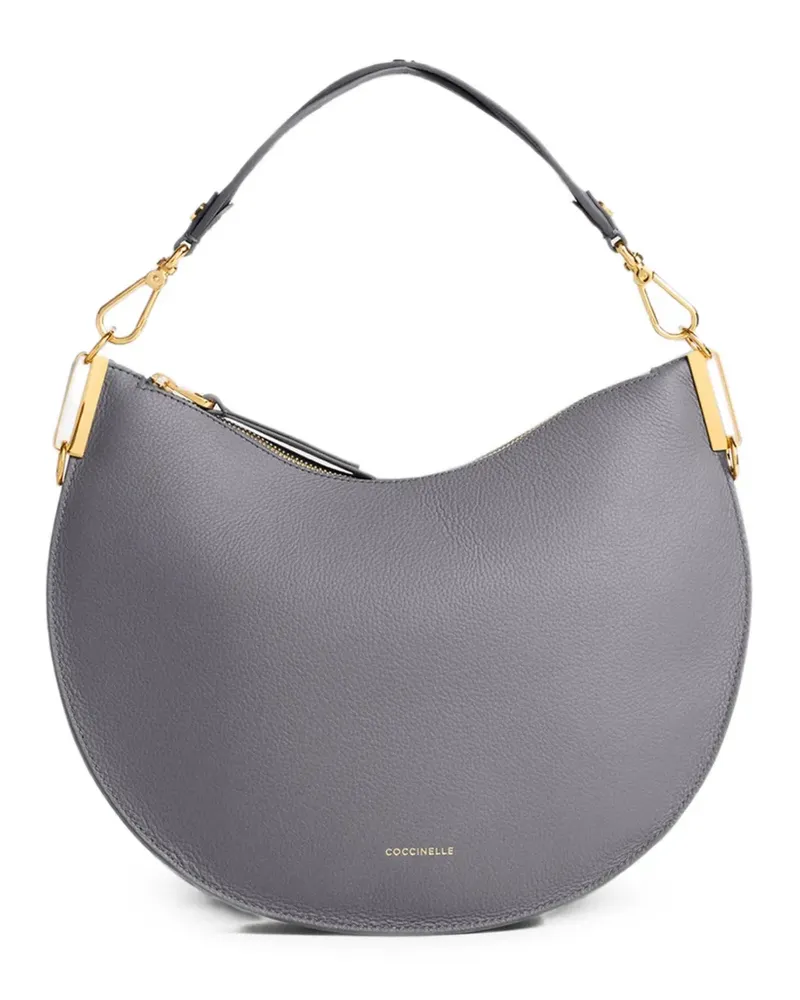 Coccinelle Mittelgroße Sunup Schultertasche in Sichelform - Grau Grau