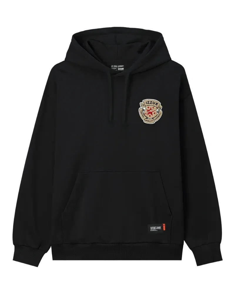 Izzue Hoodie mit Logo-Patch - Schwarz Schwarz
