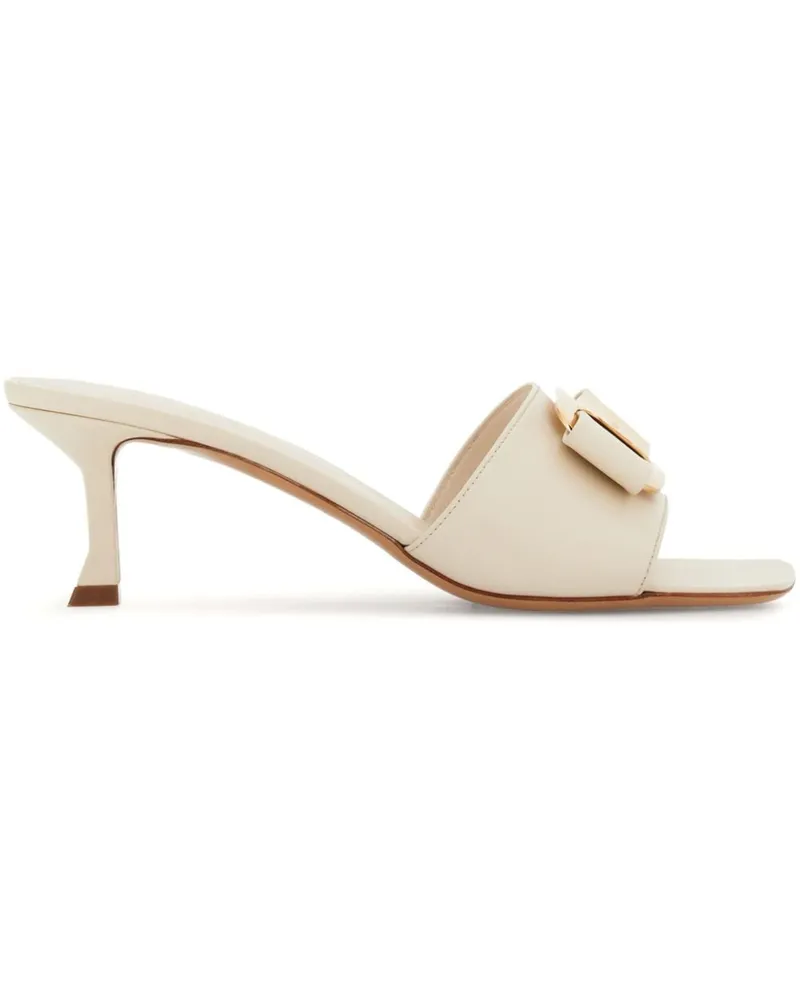 Ferragamo Mules aus Leder 55mm - Weiß Weiß