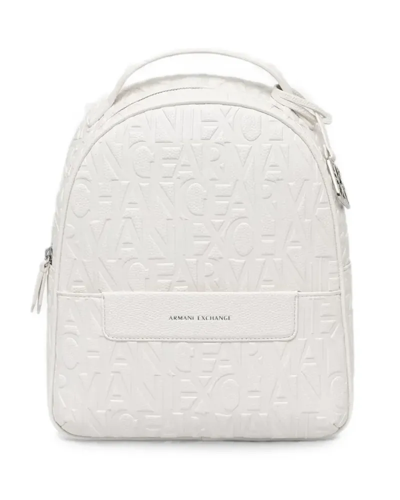 Armani Exchange logo-embossed backpack - Weiß Weiß