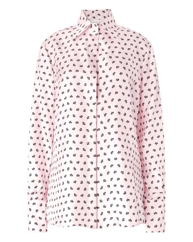 Genny Seidenhemd mit Blumen-Print - Rosa Rosa