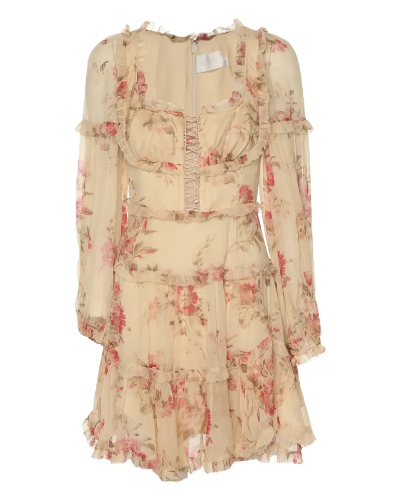 Zimmermann Kleid mit Blumenmuster - Nude Nude