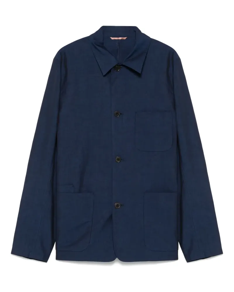 Paul Smith Hemdjacke mit Slub-Struktur - Blau Blau