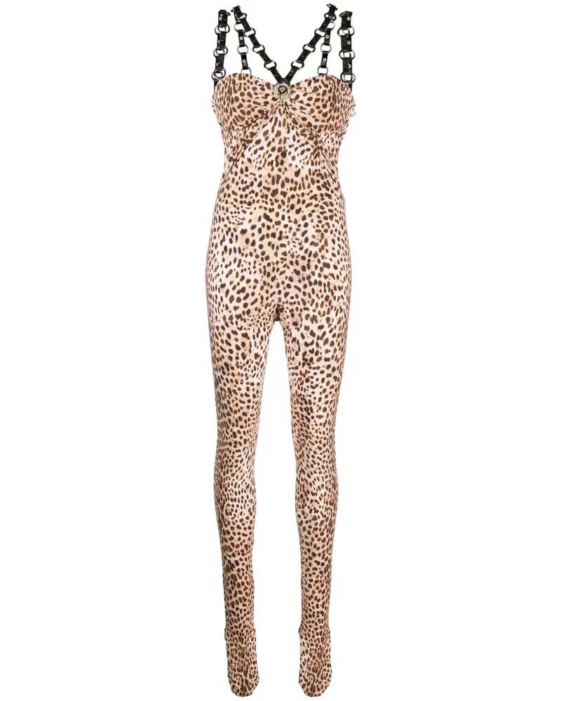 Roberto Cavalli Jumpsuit mit Leoparden-Print - Nude Nude