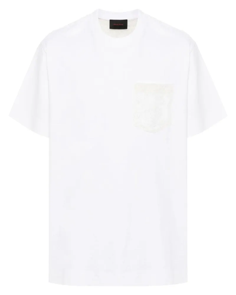 Simone Rocha T-Shirt mit Spitzeneinsatz Weiß