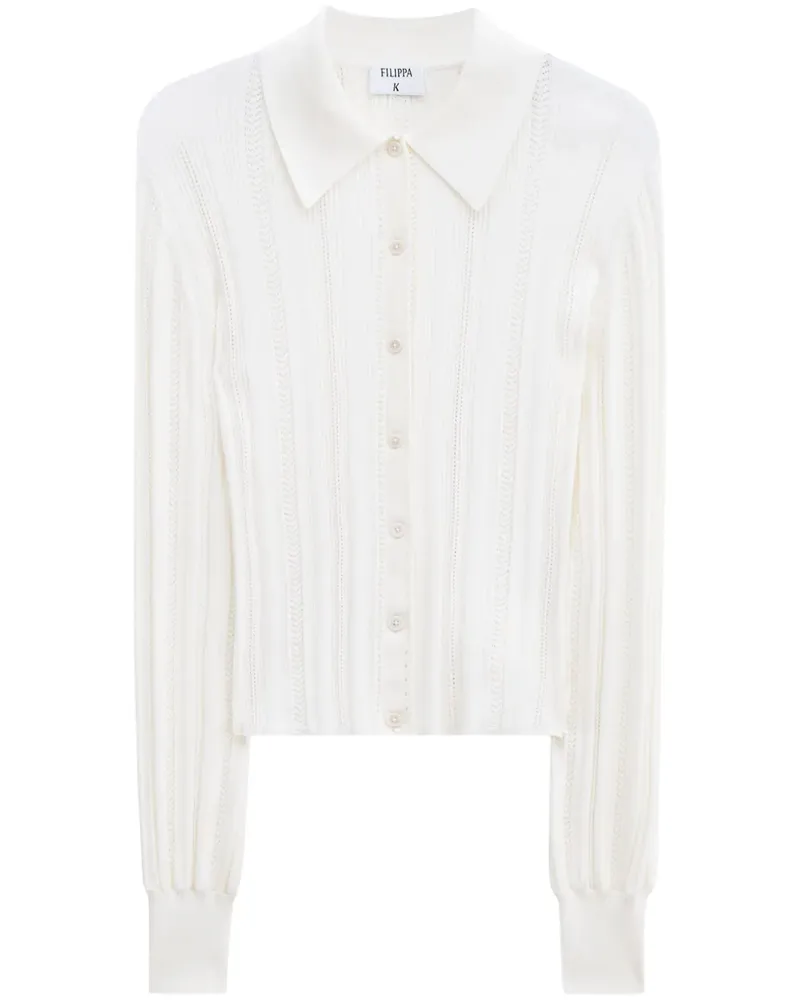 Filippa K Cardigan mit Zopfmuster - Weiß Weiß