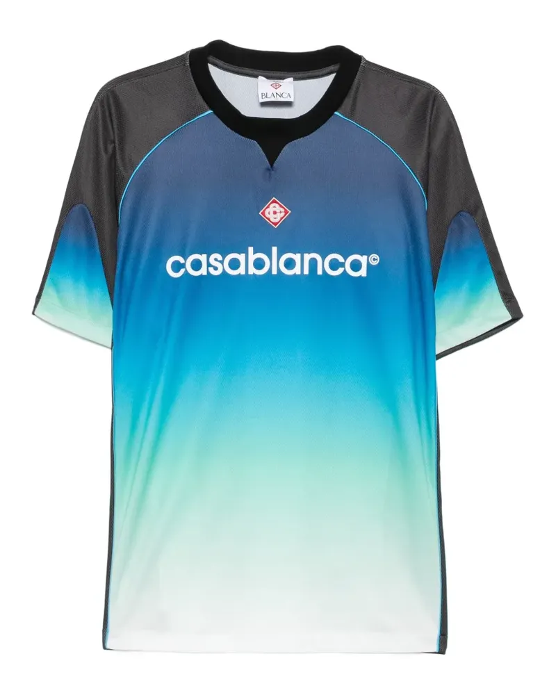 Casablanca Paris T-Shirt mit Logo-Print - Blau Blau