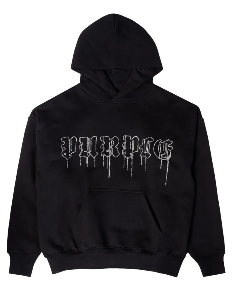 PURPLE BRAND Crystal Gothic Drip Hoodie - Schwarz Schwarz