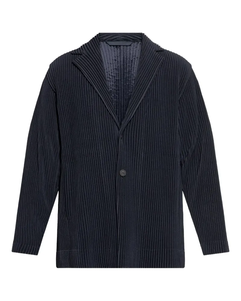 Issey Miyake Einreihiges Sakko mit Falten - Blau Blau