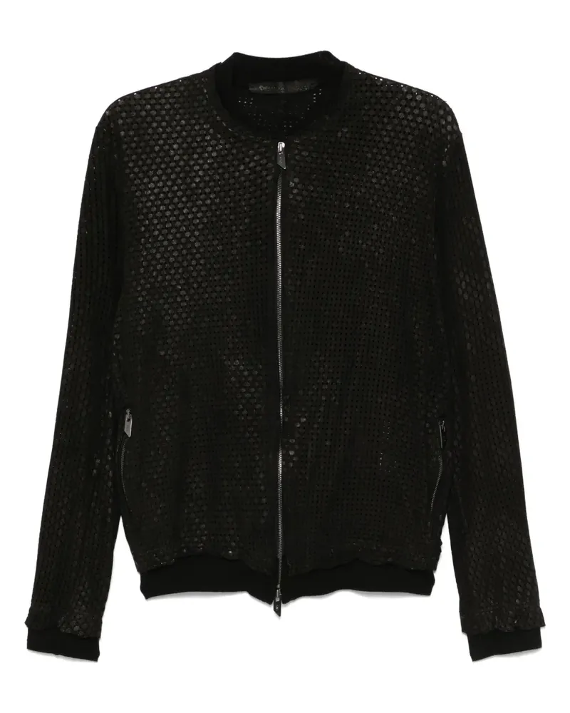 Salvatore Santoro Jacke mit Lochmuster - Schwarz Schwarz