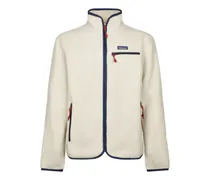 fleece-texture zip-up jacket - Nude