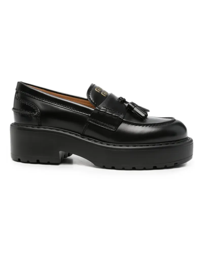 Miu Miu Loafer mit Quasten - Schwarz Schwarz