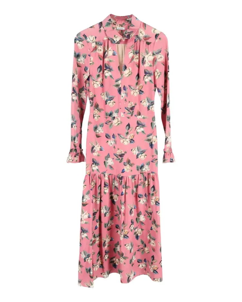 Vilshenko lon-sleeve floral-pattern midi dress - Rosa Rosa