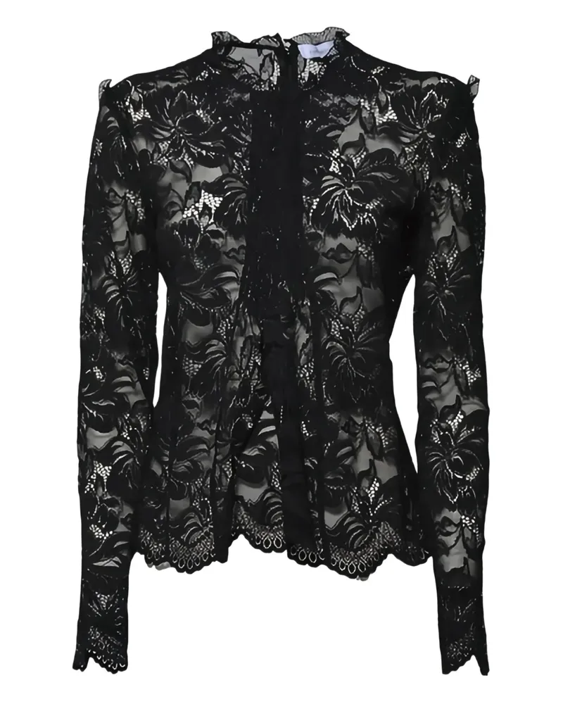 Paco Rabanne floral lace high-neck top - Schwarz Schwarz