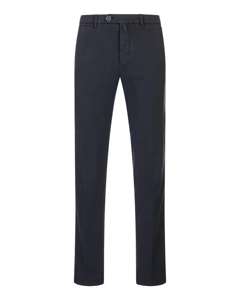 Kiton logo-patch button-fastening trousers - Blau Blau