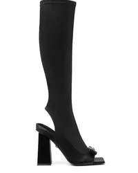 Versace Kniehohe Stiefel mit Medusa-Schild 100mm Schwarz