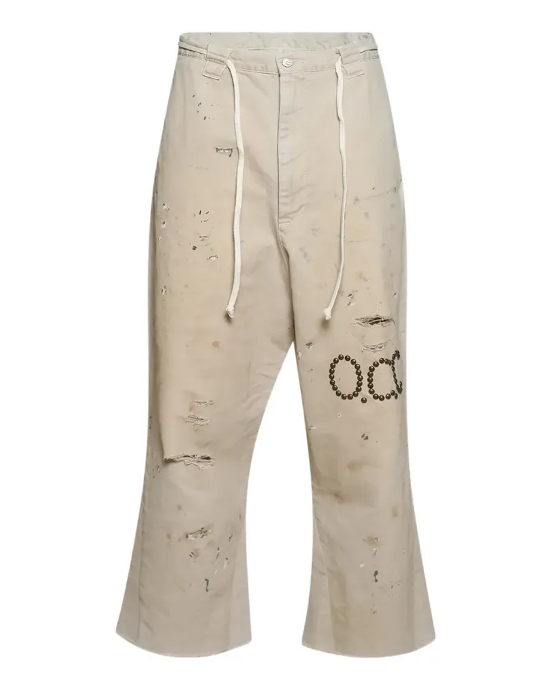 RRR123 Raw He Hose im Distressed-Look - Nude Nude