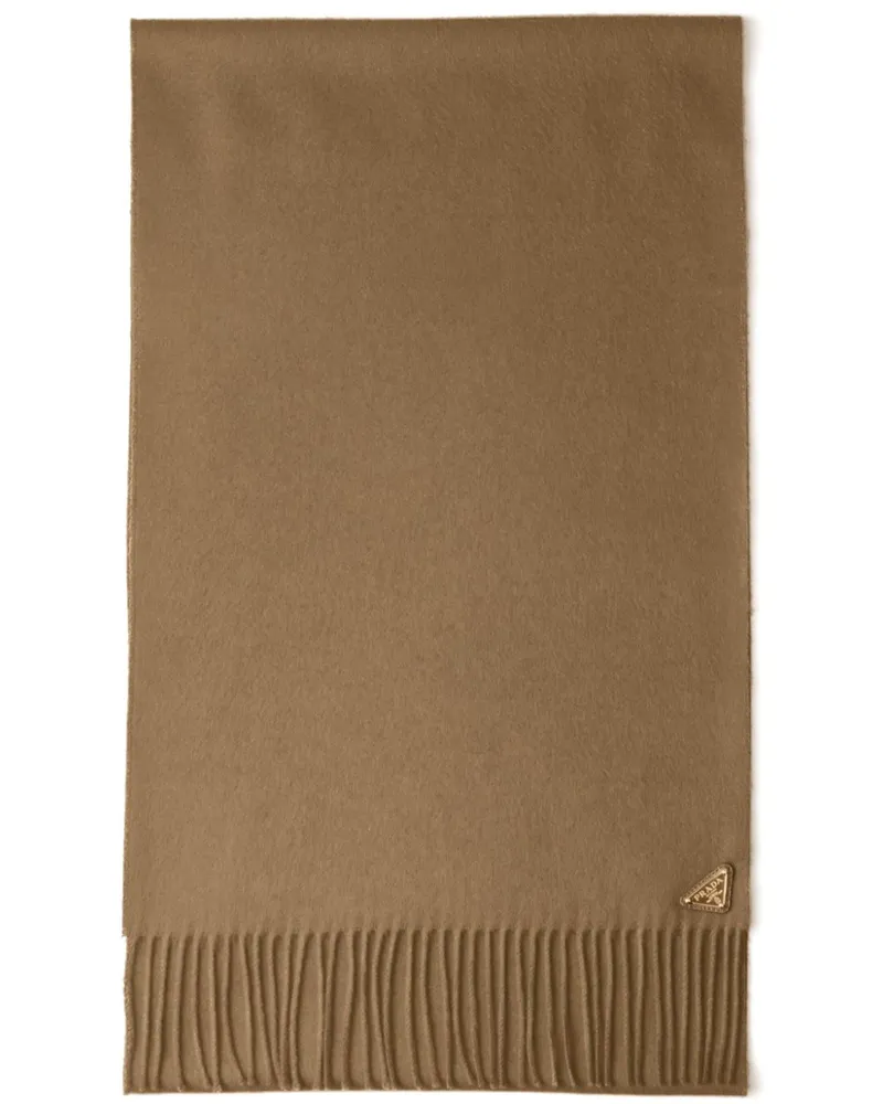 Prada Schal mit emailliertem Triangel-Logo - Braun Braun