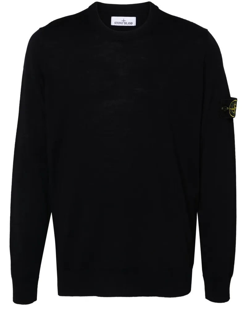 Stone Island Strickpullover mit Kompass-Patch - Blau Blau