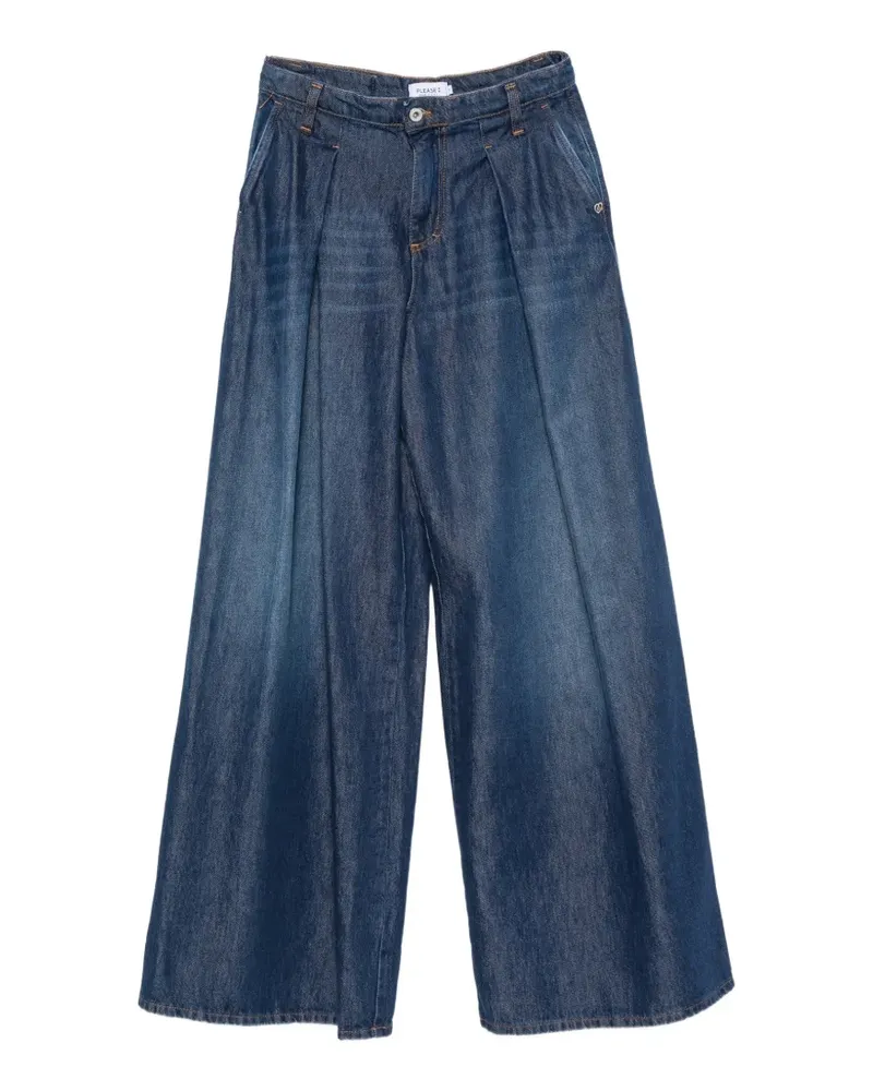 Please pleated wide-leg jeans - Blau Blau