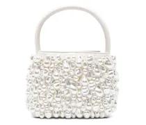 Solene Handtasche mit Perlen - Weiß
