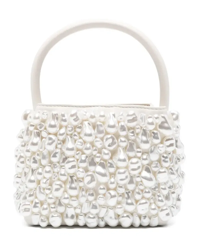 Cult Gaia Solene pearl-embellished top handle bag - Weiß Weiß