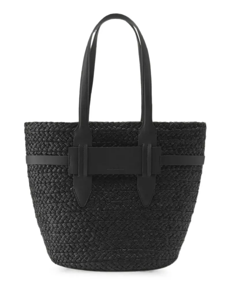 Helen Kaminski woven raffia tote bag - Schwarz Schwarz