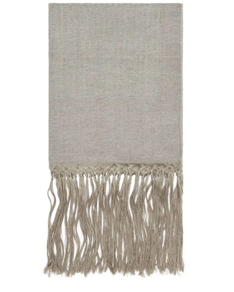 Brunello Cucinelli Strandtuch mit Fransendetail - Braun Braun