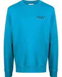 Kitsuné Sweatshirt mit Logo-Stickerei Blau