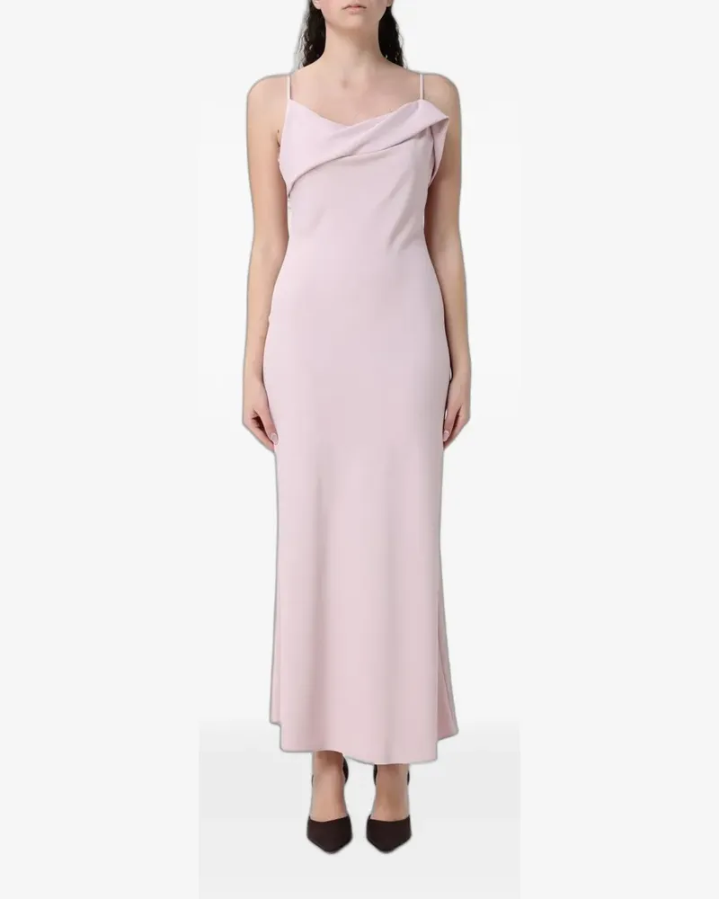Hanita maxi asymmetric cowl-neck dress - Rosa Rosa