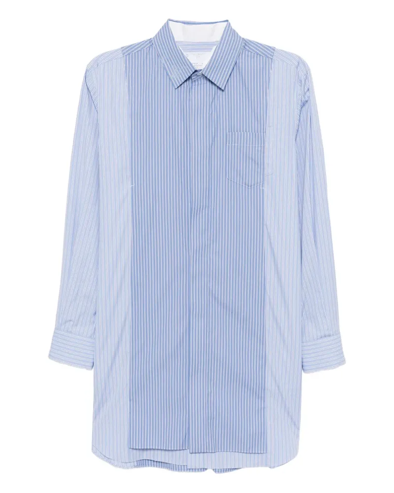 Sacai Gestreiftes Hemd - Blau Blau