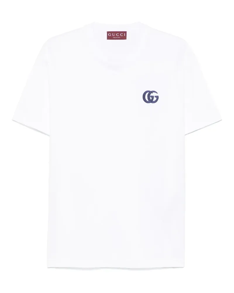 Gucci T-Shirt mit GG-Stickerei - Weiß Weiß