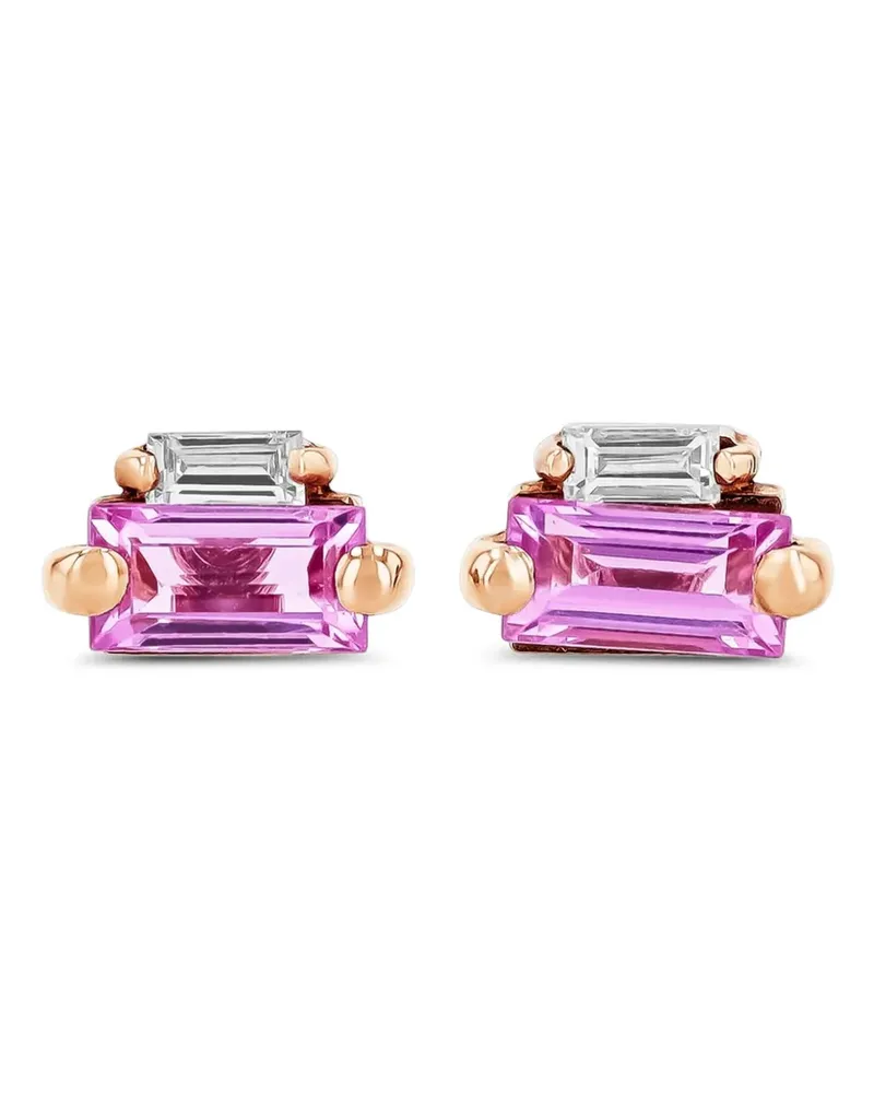 Suzanne Kalan 18kt Rotgoldohrstecker rosa Saphir und Diamant Rosa