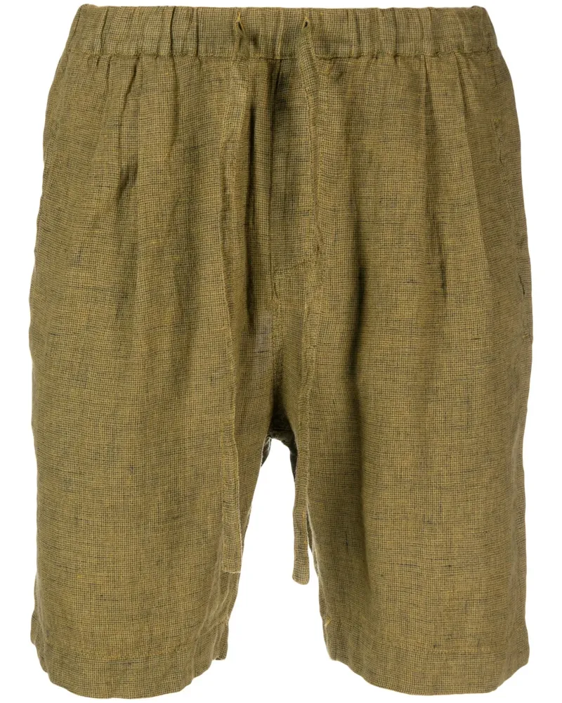 Massimo Alba Shorts aus Leinen mit Kordelzug - Grün Grün