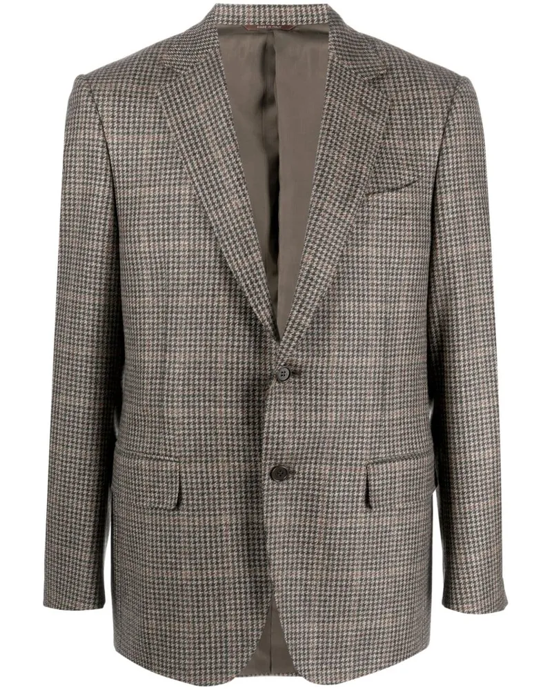 Canali Sakko mit Hahnentrittmuster - Braun Braun