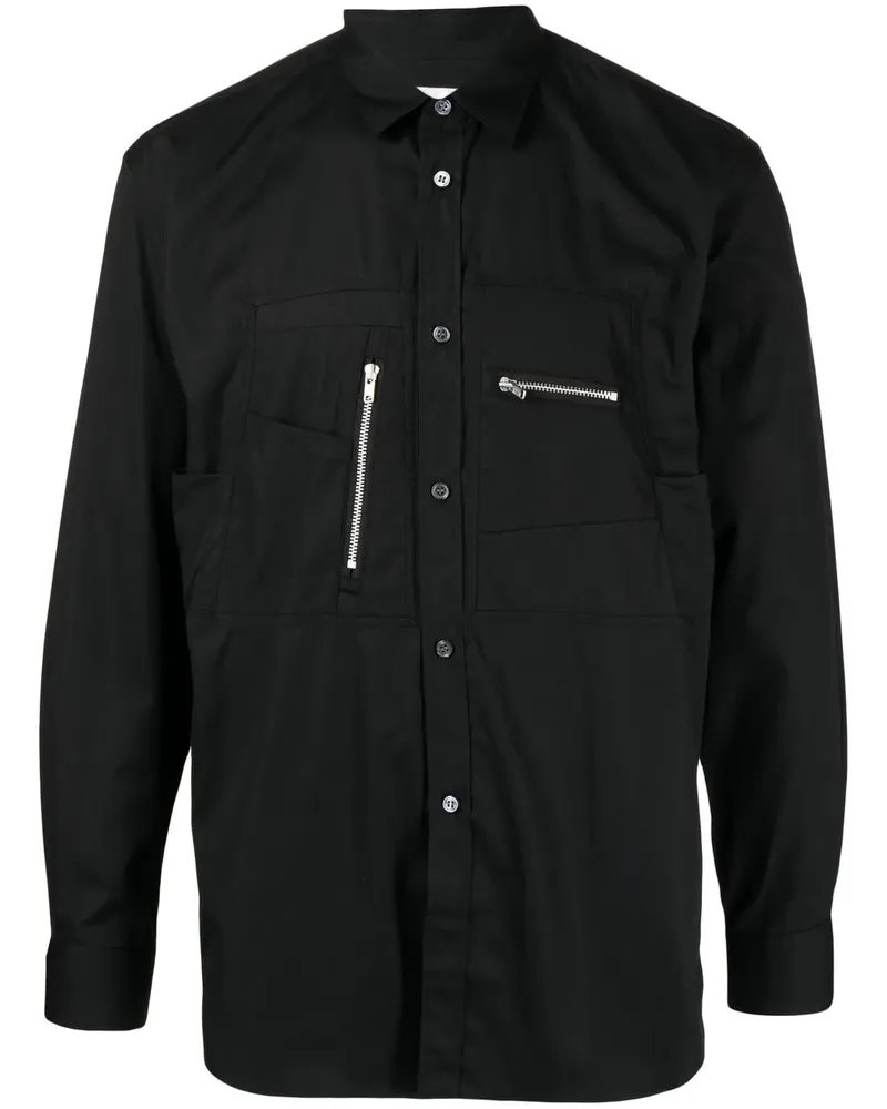 Comme des Garçons Hemd mit Reißverschlussdetail - Schwarz Schwarz