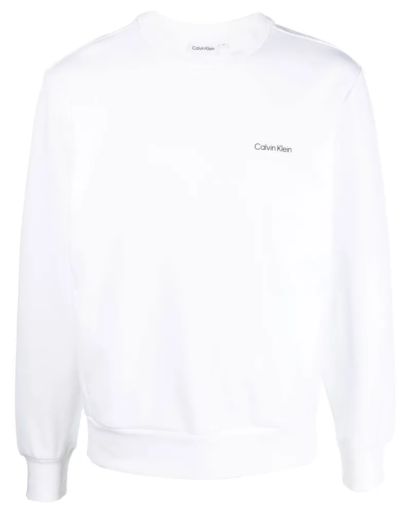 Calvin Klein Sweatshirt mit Logo-Print Weiß