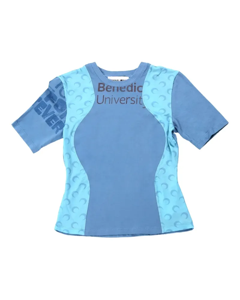 Marine Serre crescent moon-motif t-shirt - Blau Blau