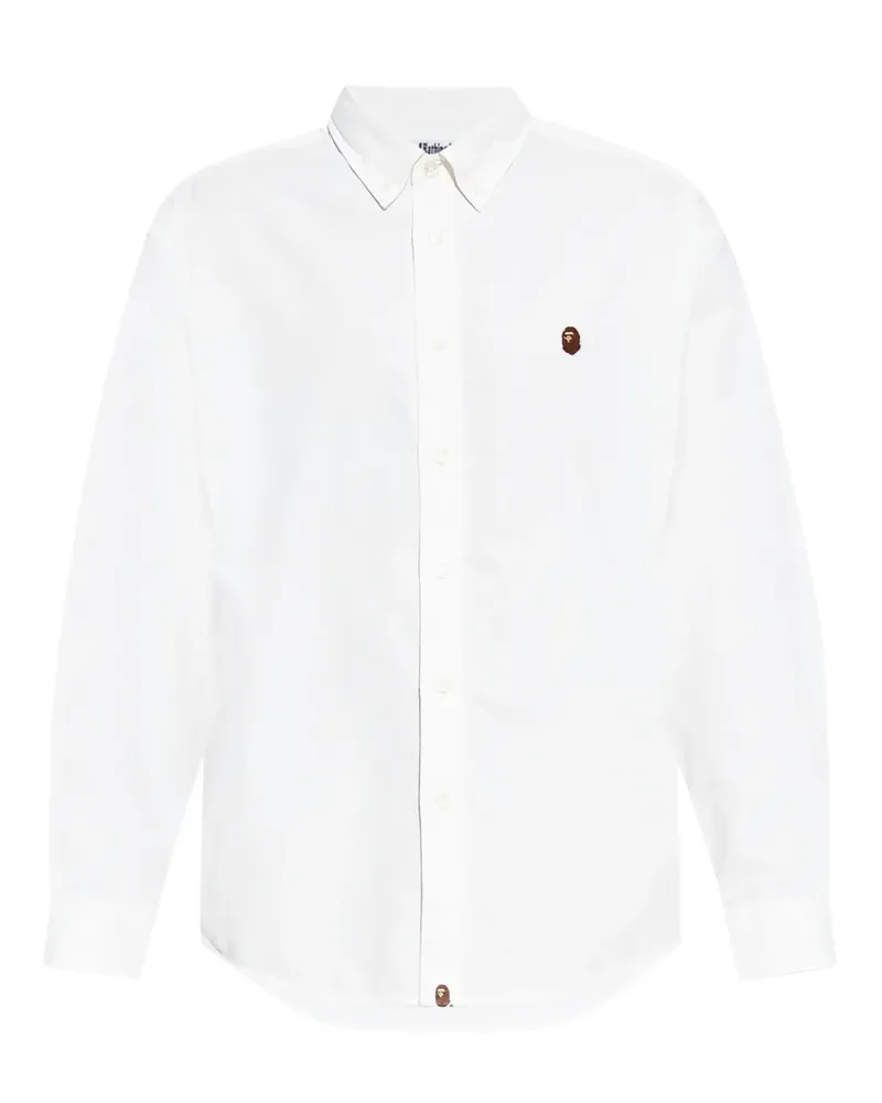 BAPE Hemd mit Logo-Applikation - Weiß Weiß