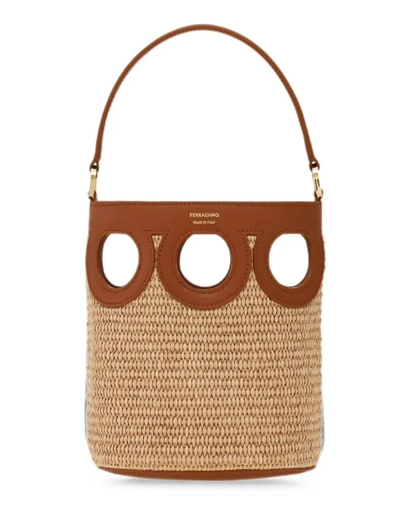 Ferragamo XS Gancini Beuteltasche mit Cut-Out - Nude Nude