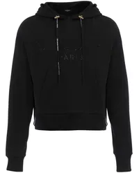 Balmain Hoodie mit Strass-Logo Schwarz