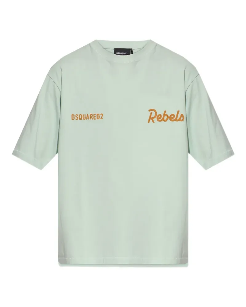Dsquared2 T-Shirt mit grafischer Stickerei - Grün Grün